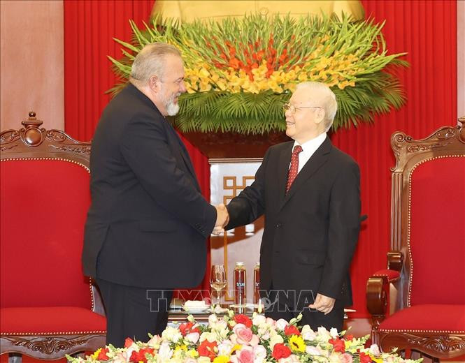 Tổng Bí thư Nguyễn Phú Trọng tiếp Thủ tướng Cuba Manuel Marrero Cruz 